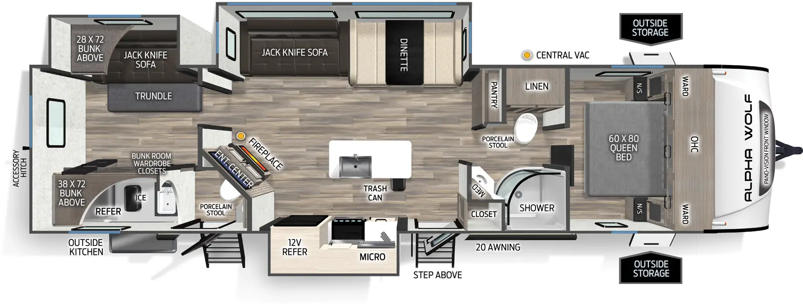 Alpha Wolf 33BH Floorplan